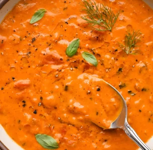 🍅 Sopa rústica de tomates san marzano y albahaca fresca 🌿